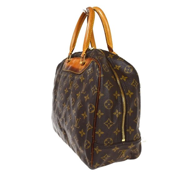 LOUIS VUITTON LV Logo Deauville Hand Bag Monogram Leather Brown - Picture 4 of 16